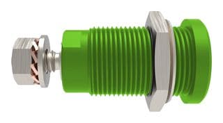 99023249 - SCHUTZINGER - 99023249 - Banana Test Connector, 4mm Dia, Jack, Panel Mount, 32 A, 1 kV, Nickel Plated Contacts, Green