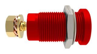 99023252 - SCHUTZINGER - 99023252 - Banana Test Connector, 4mm Dia, Jack, Panel Mount, 32 A, 1 kV, Gold Plated Contacts, Red