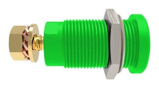 99023255 - SCHUTZINGER - 99023255 - Banana Test Connector, 4mm Dia, Jack, Panel Mount, 32 A, 1 kV, Gold Plated Contacts, Green