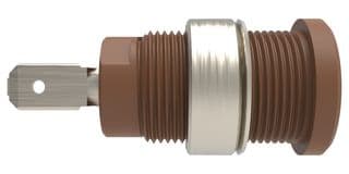 99023281 - SCHUTZINGER - 99023281 - Banana Test Connector, 4mm Dia, Jack, Panel Mount, 24 A, 1 kV, Nickel Plated Contacts, Brown
