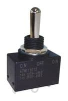 ETW115E12 - NIDEC COMPONENTS - ETW115E12 - Toggle Switch, Sealed, On-Off-On, SPDT, Non Illuminated, ETW Series, Panel Mount, 15 A