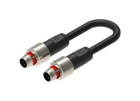 RP12M-MSSV4D-RP12M-MSSV4D-0508-0100 - LUMBERG AUTOMATION - RP12M-MSSV4D-RP12M-MSSV4D-0508-0100 - Sensor Cable, Railway Push Pull, D Code, M12 Plug, M12 Plug, 4 Positions, 1 m, 3.3 ft
