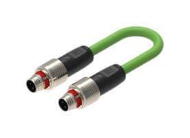 PP12M-MSSV4D-PP12M-MSSV4D-0342-0100 - LUMBERG AUTOMATION - PP12M-MSSV4D-PP12M-MSSV4D-0342-0100 - Sensor Cable, Standard Push Pull, D Code, M12 Plug, M12 Plug, 4 Positions, 1 m, 3.3 ft