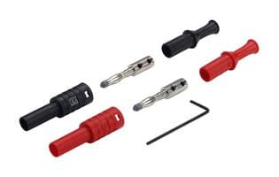 CT3205W - CAL TEST ELECTRONICS - CT3205W - Banana Test Connector, DIY, 4mm, w/ Wrench, Plug, Cable Mount, 36 A, 1 kV, Black, Red