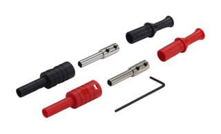 CT3207W - CAL TEST ELECTRONICS - CT3207W - Banana Test Connector, DIY, 4mm, w/ Wrench, Jack, Cable Mount, 36 A, 1 kV, Black, Red