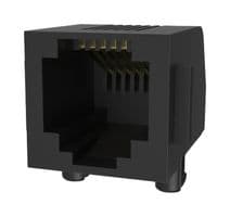 RJE031660420 - AMPHENOL COMMUNICATIONS SOLUTIONS - RJE031660420 - Modular Connector, Modular Jack, 1 x 1 (Port), 6P6C, Through Hole Mount