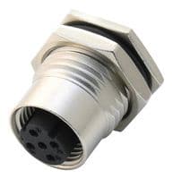 MSDS-04PFFP-SF8001 - AMPHENOL LTW - MSDS-04PFFP-SF8001 - Sensor Connector, M Series, M12, Female, 4 Positions, PCB Socket, Straight Panel Mount