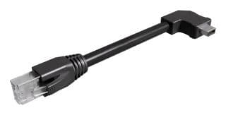 ND9ACJ250AJ - AMPHENOL COMMUNICATIONS SOLUTIONS - ND9ACJ250AJ - Ethernet Cable, Downward Bend, Cat6a, 90° IX Type A Plug to RJ45 Plug, FTP (Foiled Twisted Pair)