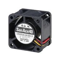 109P0405F3013 - SANYO DENKI - 109P0405F3013 - DC Axial Fan, 5 V, Square, 40 mm, 28 mm, Ball Bearing, 8.6 CFM