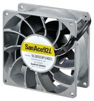 9LG0924P1F001 - SANYO DENKI - 9LG0924P1F001 - DC Axial Fan, 24 V, Square, 92 mm, 38 mm, Ball Bearing, 102.4 CFM