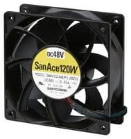 9WV1224P1J601 - SANYO DENKI - 9WV1224P1J601 - DC Axial Fan, 24 V, Square, 120 mm, 38 mm, Ball Bearing, 224 CFM