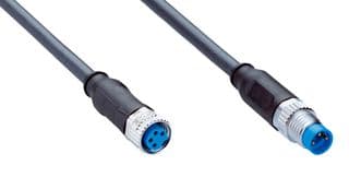 YF8U14-015UA1M8U13 - SICK - YF8U14-015UA1M8U13 - Sensor Cable, A Coded, 4pos to 3pos, M8 Receptacle, M8 Plug, 4 Positions, 1.5 m, 4.9 ft