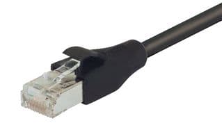 TRD695SCR-BLK-2 - L-COM - TRD695SCR-BLK-2 - Ethernet Cable, Cat6, RJ45 Plug to RJ45 Plug, STP (Shielded Twisted Pair), Black, 600 mm, 24 "
