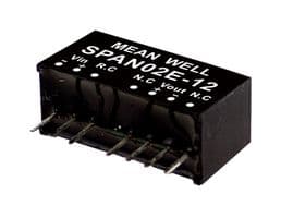 SPAN02B-05 - MEAN WELL - SPAN02B-05 - Isolated Through Hole DC/DC Converter, ITE & Industrial, SIP, 2:1, 2 W, 1 Output, 5 V