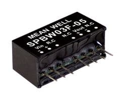 SPBW03F-12 - MEAN WELL - SPBW03F-12 - Isolated Through Hole DC/DC Converter, ITE & Industrial, SIP, 4:1, 3 W, 1 Output, 12 V