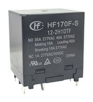 HF170F-S/12-2H1DTF - HONGFA - HF170F-S/12-2H1DTF - Power Relay, Miniature, DPST-NO, 12 VDC, 40 A, HF170F-S Series, Through Hole, Non Latching