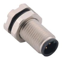 851-004-103R004 - NORCOMP - 851-004-103R004 - Sensor Connector, VULCON M5 Series, M5, Male, 4 Positions, Solder Pin, Straight Panel Mount
