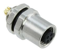 851-004-203R004 - NORCOMP - 851-004-203R004 - Sensor Connector, VULCON M5 Series, M5, Female, 4 Positions, Solder Socket, Straight Panel Mount