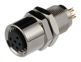 855-006-203R004 - NORCOMP - 855-006-203R004 - Sensor Connector, VULCON M8 Series, M8, Female, 6 Positions, Solder Socket, Straight Panel Mount