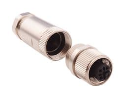 858-008-103RKT4 - NORCOMP - 858-008-103RKT4 - Sensor Connector, VULCON M12 Series, M12, Male, 8 Positions, Solder Pin, Straight Cable Mount