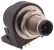 853-004-113R001 - NORCOMP - 853-004-113R001 - Sensor Connector, VULCON M5 Series, M5, Male, 4 Positions, PCB Pin, Right Angle Panel Mount