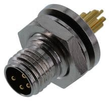 855-004-103R004 - NORCOMP - 855-004-103R004 - Sensor Connector, VULCON Series, M8, Male, 4 Positions, Solder Pin, Straight Panel Mount