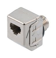 M12XFP-RJ45F - L-COM - M12XFP-RJ45F - In-Line Adapter, Adapter, In-Line, RJ45 Jack, M12 Socket