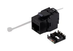 RJSBTLC6A-BLK - L-COM - RJSBTLC6A-BLK - Modular Connector, Tool-less IDC Keystone, RJ45 Jack, 1 x 1 (Port), 8P8C, Cat6a, Panel Mount