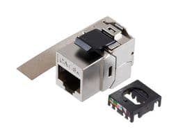 RJSBTLC6A-SH - L-COM - RJSBTLC6A-SH - Modular Connector, Tool-less IDC Keystone, RJ45 Jack, 1 x 1 (Port), 8P8C, Cat6a, Panel Mount