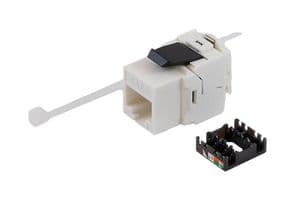 RJSBTLC6-WHT - L-COM - RJSBTLC6-WHT - Modular Connector, Tool-less IDC Keystone, RJ45 Jack, 1 x 1 (Port), 8P8C, Cat6, Panel Mount