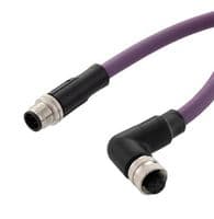 TRGB408-P3P-1M - L-COM - TRGB408-P3P-1M - Sensor Cable, M12 Plug, 90° M12 Receptacle, 4 Positions, 1 m, 3.3 ft