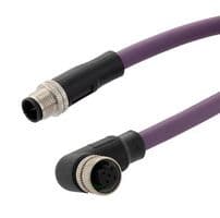 TRGB508-P3P-1M - L-COM - TRGB508-P3P-1M - Sensor Cable, M12 Plug, 90° M12 Receptacle, 5 Positions, 1 m, 3.3 ft