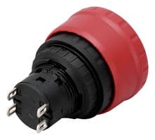 XA1E-BV3U02KT-R - IDEC - XA1E-BV3U02KT-R - Emergency Stop Switch, DPST-NC, Pushlock, Pull/Turn to Reset, Quick Connect, Solder Lug, 5 A