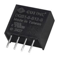 DQS1-12-S12-S - CUI - DQS1-12-S12-S - Isolated Through Hole DC/DC Converter, ITE, SIP, 1:1, 1 W, 1 Output, 12 V