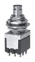 8Y3021-Z - NIDEC COMPONENTS - 8Y3021-Z - Pushbutton Switch, 8 Series, 12.5 mm, 3PDT, On-(On), Plunger for Cap