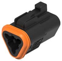 DT06-3S-P012 - DEUTSCH - TE CONNECTIVITY - DT06-3S-P012 - Automotive Connector Housing, DT Series, Plug, 3 Ways, AMP DT Series Size 16 Socket Contacts
