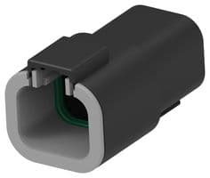 DTP04-4P-E004 - DEUTSCH - TE CONNECTIVITY - DTP04-4P-E004 - Automotive Connector Housing, DTP Series, Receptacle, 4 Ways, DTP Series Pin Contacts