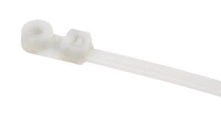 113-01819 T18MR-PA66-NA - HELLERMANNTYTON - 113-01819 T18MR-PA66-NA - Cable Tie, Screw Mount Head, Nylon 6.6 (Polyamide 6.6), Natural, 110 mm, 2.5 mm, 20 mm, 80 N