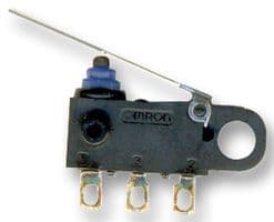 D2HW-C221H - OMRON ELECTRONIC COMPONENTS - D2HW-C221H - Microswitch, Ultra Subminiature, Long Hinge Lever, SPDT, Solder, 2 A, 12 V