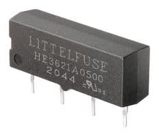 HE3621A0510 - LITTELFUSE - HE3621A0510 - Reed Relay, SPST-NO, 5 VDC, HE3600 Series, Through Hole, 500 ohm, 500 mA