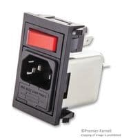 BZV01/A0620/02 - BULGIN / PARTNER STOCK - BZV01/A0620/02 - Filtered IEC Power Entry Module, IEC C14, 6 A, 250 VAC, 1-Pole Switch, 1-Pole Fuse Holder