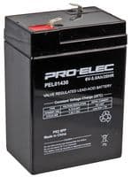 PEL01430 - PRO ELEC - PEL01430 - Rechargeable Battery, 6 V, Lead Acid, 5 Ah, T1 Terminals, 1