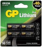 GPPCL123A121 - GP BATTERIES - GPPCL123A121 - Battery, 3 V, CR123A, Lithium Manganese Dioxide, 1.5 Ah, Raised Positive and Flat Negative, 4