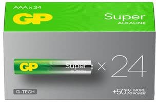 GPPCA24AU003 - GP BATTERIES - GPPCA24AU003 - Battery, Ultra, Pack of 24, 1.5 V, AAA, Alkaline, Raised Positive and Flat Negative, 24