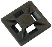 HFC1/4BLACK - PARTEX - HFC1/4BLACK - Cable Tie Mount, Adhesive, Black, Nylon 6.6 (Polyamide 6.6), 20 mm, 20 mm