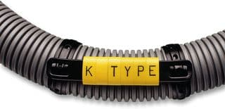 13611413 - RAYCHEM - TE CONNECTIVITY - 13611413 - Wire Marker, K Type, Pre Printed, D, Black, Yellow, 5.8mm x 12.56mm, 10 mm