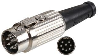590-0800 - DELTRON COMPONENTS - 590-0800 - DIN Audio / Video Connector, Locking, 8 Contacts, Plug, Cable Mount, Solder, Silver Plated Contacts