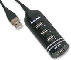 039776 - HAMA - 039776 - Hub, USB 2.0, 4 Port, Black, Bus Powered, Windows 2000/XP/Vista/7/8
