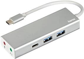 00135758 - HAMA - 00135758 - USB 3.1 Type-C Hub, 2x USB-A, USB-C and 3.5mm Audio