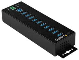 HB30A10AME - STARTECH - HB30A10AME - Hub, 10-Pt Industrial USB 3.0 Hub w/ Ext. Power Supply, ESD & 350W Surge Protection